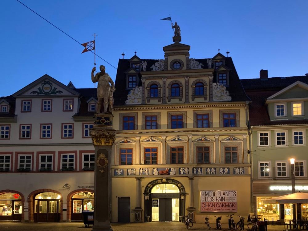 Kunsthalle Erfurt Ansicht Kunsthalle Erfurt am Abend