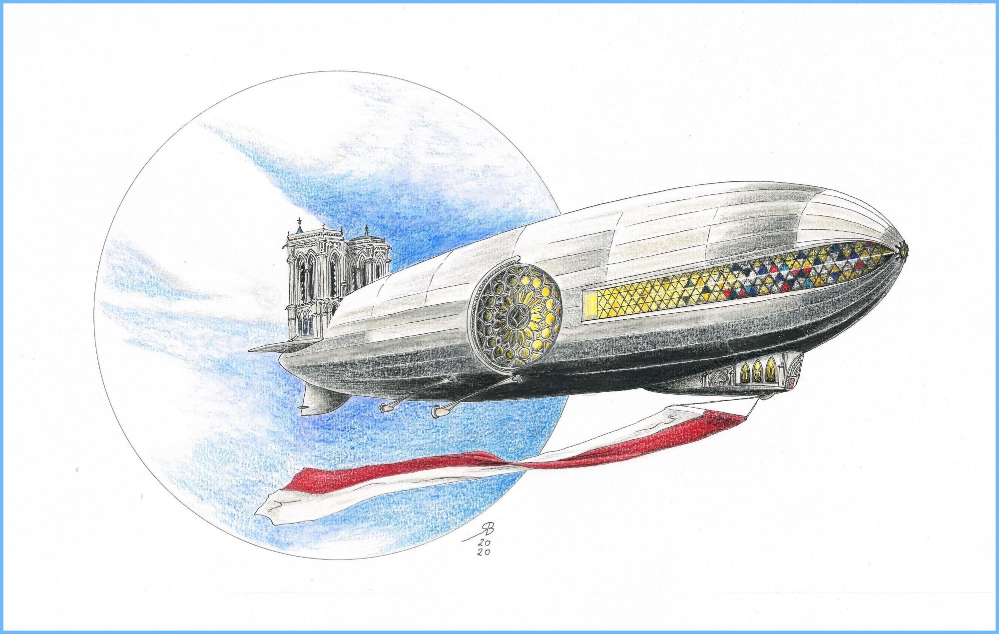 Mutterschiff Zepelin mit architektonischen Formen